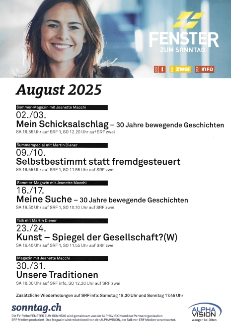 Programm-Poster August 25, erhältlich im Format A4 und A3